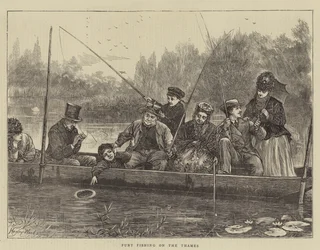 Angeln vom Kahn auf der Themse